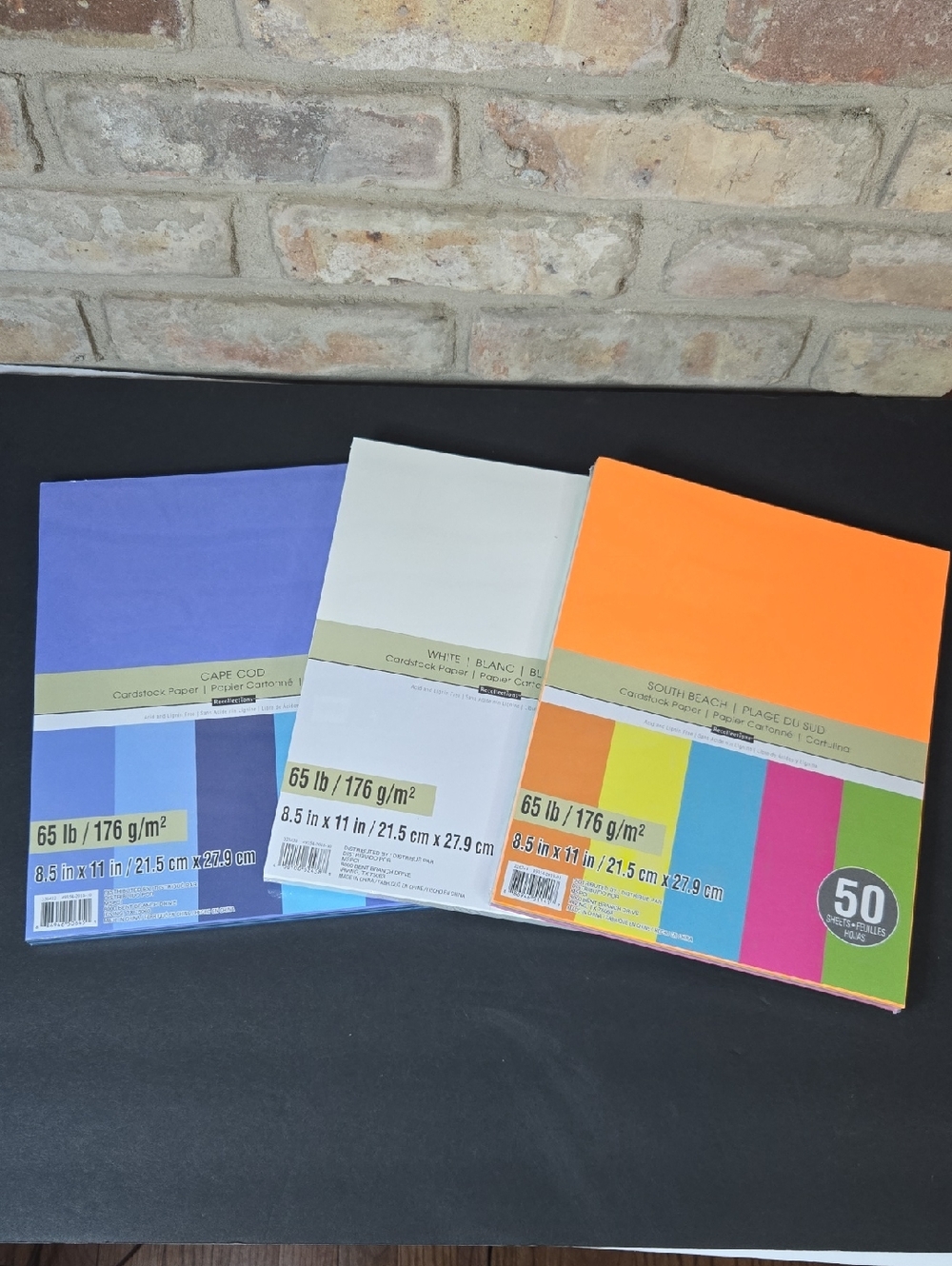 Assorted Colored Cardstock 50 Packs Orange, White, Blue NEW